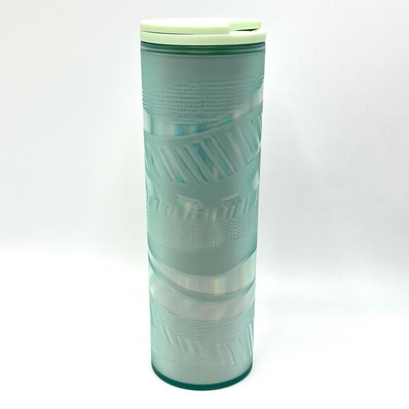 NEW Starbucks‎ LIMITED EDITION Mint Green Ribbon Swirl 16 OZ Insulated Tumbler - Picture 3 of 10